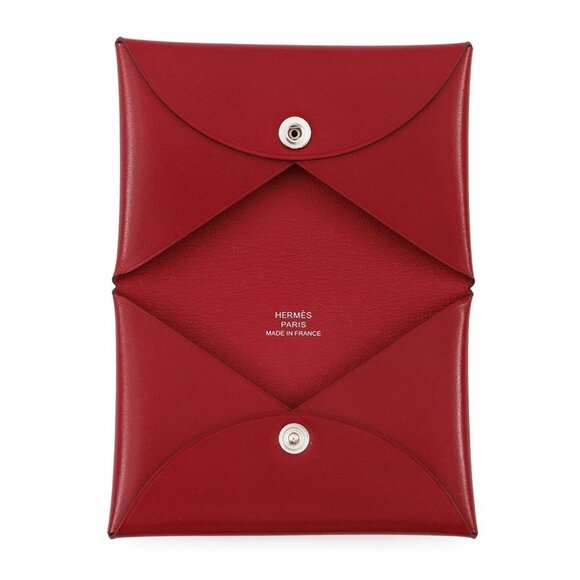 HERMES Calvi Box Calf Leather Rouge Piman - Picture 4 of 11